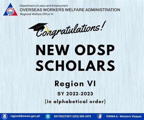 CONGRATULATIONS TO THE NEW ODSP OWWA .